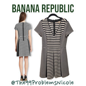 Banana Republic Black and White Striped Dress